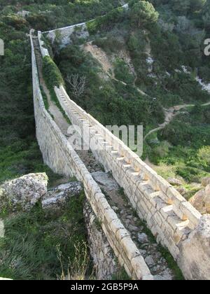RABAT, MALTA - Feb 27, 2011: A part of the Great Wall of Malta, a defensive fortified wall with bastions Stock Photo