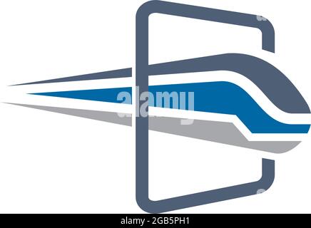 Railway train logo design vector template Stock Vector