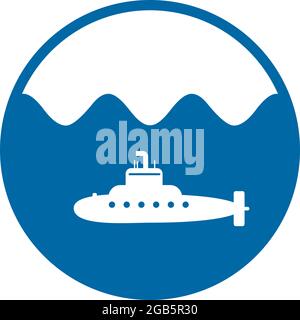 Sumbarine icon logo design vector template Stock Vector