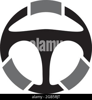 Driving course logo design vector template Stock Vector