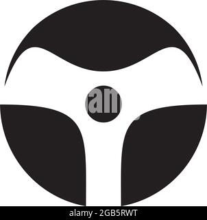 Driving course logo design vector template Stock Vector