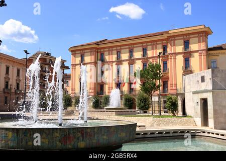 July 10 2021 Avellino, Italy: City View on the Piazza Liberta Place Stock Photo