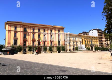 July 10 2021 Avellino, Italy: City View on the Piazza Liberta Place Stock Photo