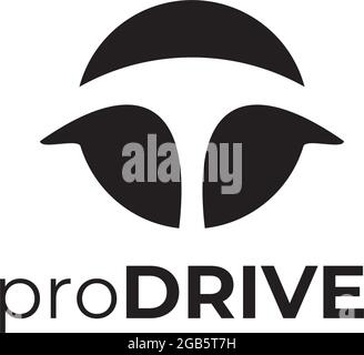 Driving course logo design vector template Stock Vector