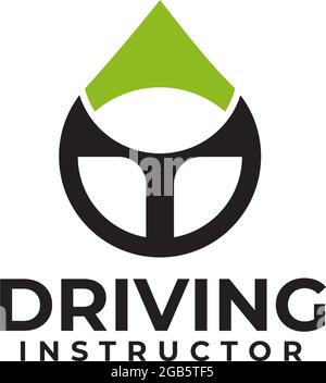 Driving school vector logo design. Steering with wings icon vector ...