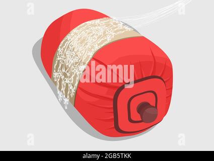 Bobbin Lace, red work tool on grey background Stock Vector
