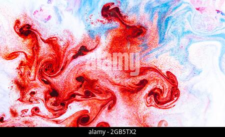 Abstract gradient colorful background. Multicolor trendy backdrop. Stains of paint on the water. Fluid art Stock Photo
