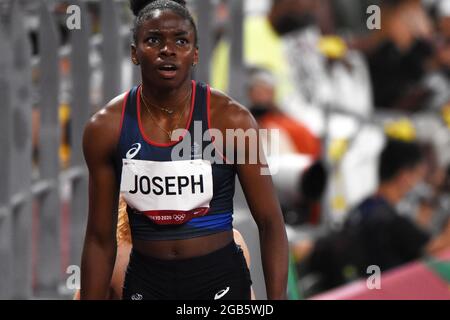 Tokyo, Japan. 03rd Aug, 2021. Gemina Joseph (FRA) competes on women's 200m semi-final during the Olympic Games Tokyo 2020, Athletics, on August 1, 2021 at Tokyo Olympic Stadium in Tokyo, Japan - Photo Yoann Cambefort/Marti Media/DPPI Credit: Independent Photo Agency/Alamy Live News Stock Photo