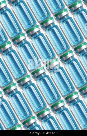 texture of ampoules with vaccine on a white background Stock Photo