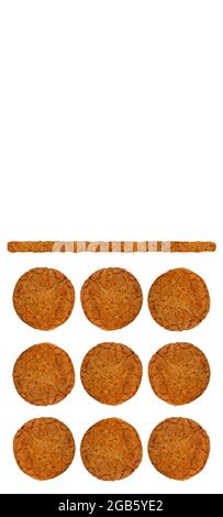 dominoes from oatmeal cookies on a white background Stock Photo