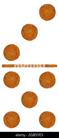 dominoes from oatmeal cookies on a white background Stock Photo