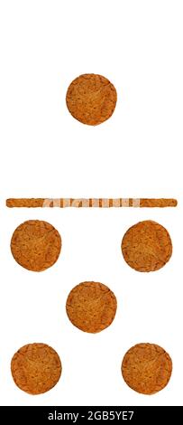 dominoes from oatmeal cookies on a white background Stock Photo