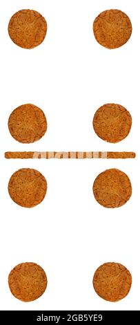 dominoes from oatmeal cookies on a white background Stock Photo