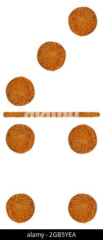 dominoes from oatmeal cookies on a white background Stock Photo