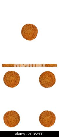 dominoes from oatmeal cookies on a white background Stock Photo