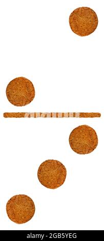 dominoes from oatmeal cookies on a white background Stock Photo