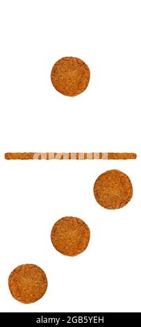 dominoes from oatmeal cookies on a white background Stock Photo