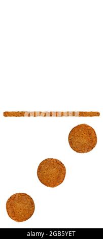 dominoes from oatmeal cookies on a white background Stock Photo