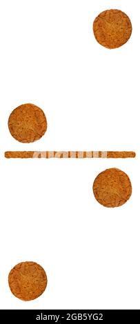 dominoes from oatmeal cookies on a white background Stock Photo