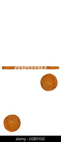 dominoes from oatmeal cookies on a white background Stock Photo