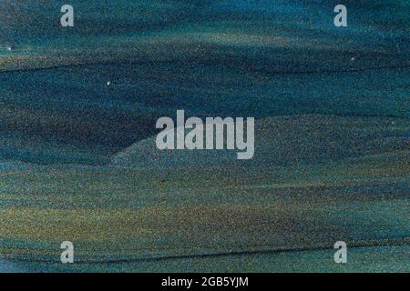 Dark blue green glitter abstract background. Aquamarine background with sparkles blue glitter texture. Copy space Stock Photo