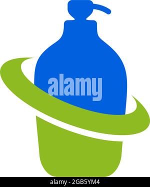 Hand sanitizer logo design vector template Stock Vector