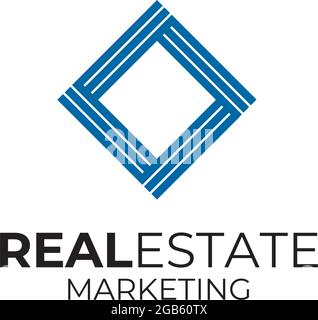 Real estate marketing logo design vector template Stock Vector