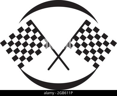 Race flag icon logo design vector template Stock Vector