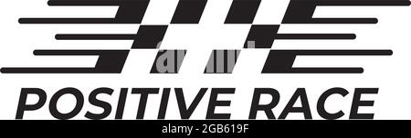 Race flag icon logo design vector template Stock Vector