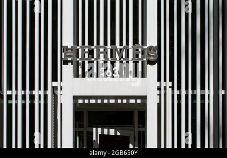 Exterior of Hermès, a French luxury design house established in 1837 ...