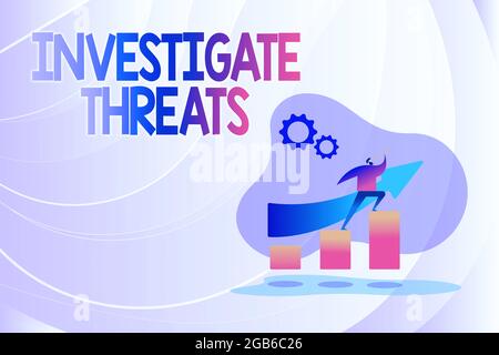 Conceptual display Investigate Threats, Conceptual photo carry out a systematic inquiry on potential danger Colorful Image Displaying Progress, Abstra Stock Photo