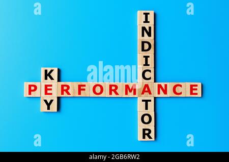 KPI, key performance indicator crossword concept Stock Photo