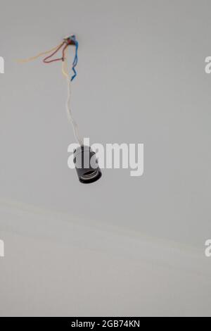 empty bulb holder on the ceiling Stock Photo