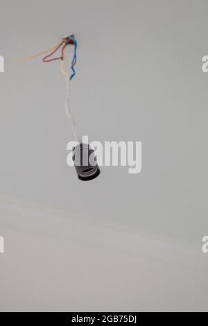 empty bulb holder on the ceiling Stock Photo