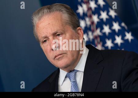 White House American Rescue Plan Coordinator and Senior Advisor to the President Gene Sperling holds a briefing at the White House in Washington, DC, August 2, 2021 Credit: Chris Kleponis/Pool/Sipa USA Credit: Sipa USA/Alamy Live News Stock Photo