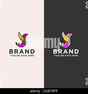 Colorful Environmental Bird Logo Vector Stock Vector