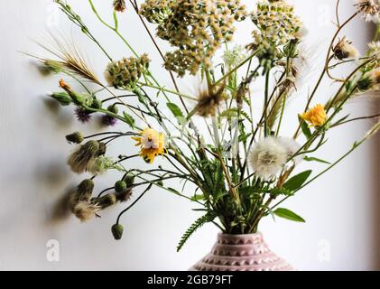Beautiful Dried Plants, Flowers Against a Blurred Nature Background.  Vertical Photo Stock Photo - Image of plants, outdoor: 194056892