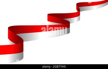 Indonesia wavy flag. vector illustration on a white background Stock Vector
