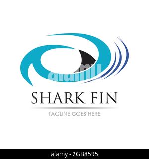 Shark fin logo design template. Vector illustration Stock Vector