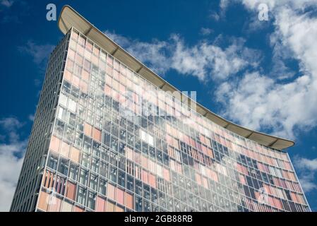 reflection of clouds in highrise building in Berlin, Germany Stock Photo