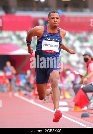 Tokyo, Japan. 3rd Aug, 2021. Jean-Marc Pontvianne of France competes during the men's triple jump qualification at Tokyo 2020 Olympic Games, in Tokyo, Japan, Aug. 3, 2021. Credit: Li Ming/Xinhua/Alamy Live News Stock Photo