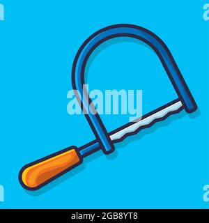 hand hacksaw isolated cartoon vector illustration in flat style Stock Vector