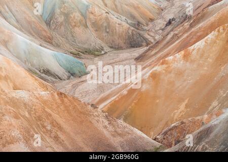 Coloured Rhyolite Mountains, Landmannalaugar, Highlands, Iceland Stock Photo