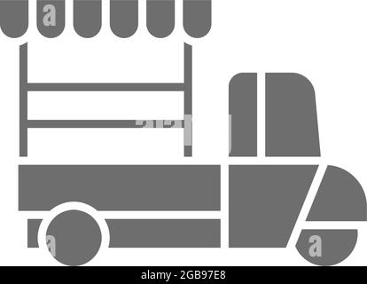 Fast food truck gray icon. Isolated on white background Stock Vector