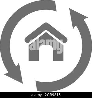 House remodeling, redevelopment, repair home grey icon. Stock Vector