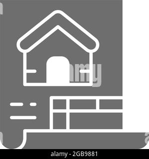 Estimate, construction document, house plan grey icon. Stock Vector