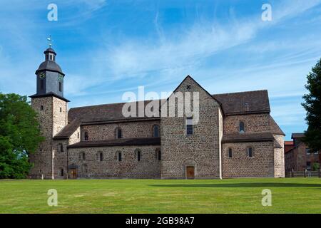 Monastery Church of Saint George and Mary, Lippoldsberg, Wesertal Parish, Kassel County, Hesse, Germany Stock Photo