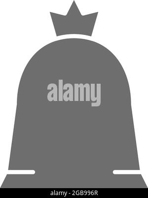 Vector filled trash bag, garbage gray icon. Stock Vector
