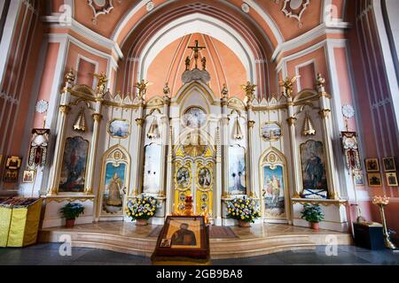 Chesme church., Church of the Nativity of St. John the Baptist, St. Petersburg., Russia Stock Photo