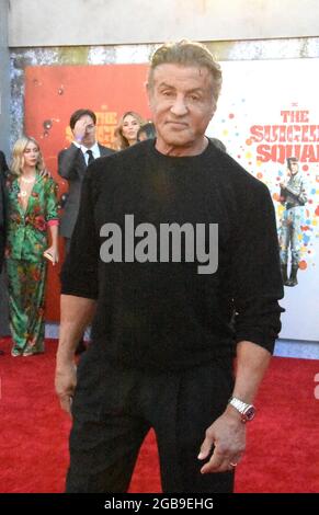 Los Angeles, California, USA 2nd August 2021 Actor Sylvester Stallone attends Warner Bros. Premiere of 'The Suicide Squad' at Regency Village Theatre on August 2, 2021 in Los Angeles, California, USA. Photo by Barry King/Alamy Live News Stock Photo